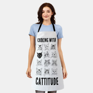 Tablier Cuisine avec Cattitude - Dessins originaux de chat