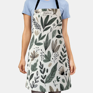 Tablier Cuisine botanique minimaliste personnalisée