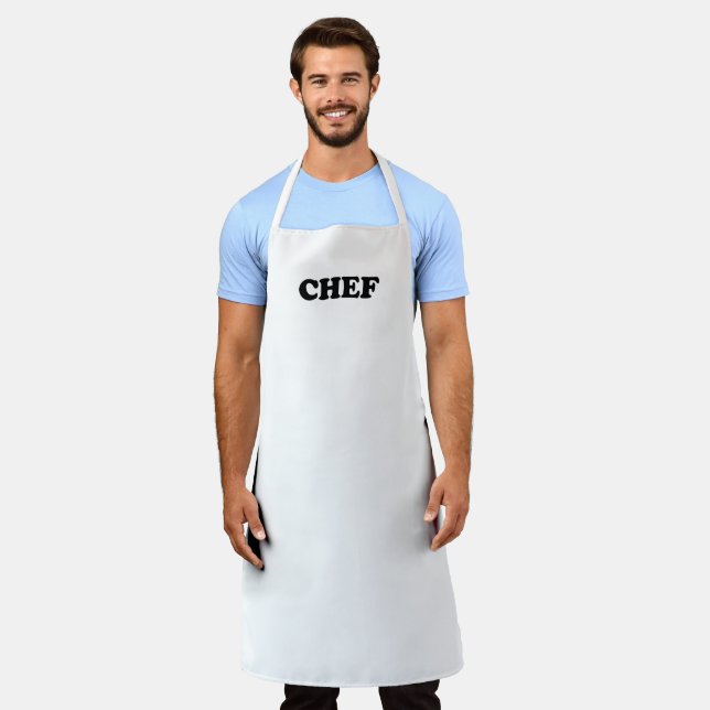 Tablier Cuisine "Chef", cuisine noir blanc (Porté)