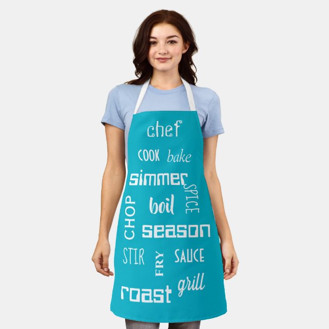 Tablier Cuisine Chef Mots Ai Aqua Apron (Porté)