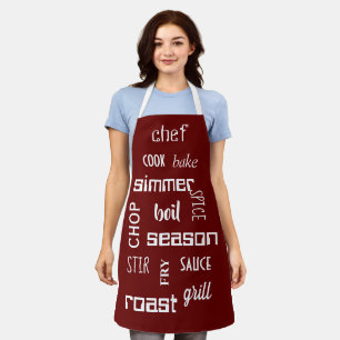 Tablier Cuisine Chef Mots Burgundy Apron