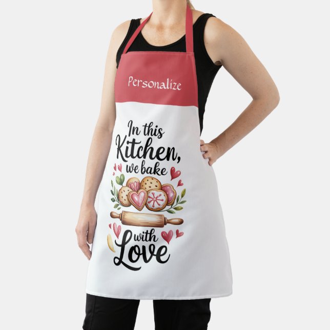 Tablier Cuisine Citation Chaleureuse Cuire Avec Amour Pers (Insitu)