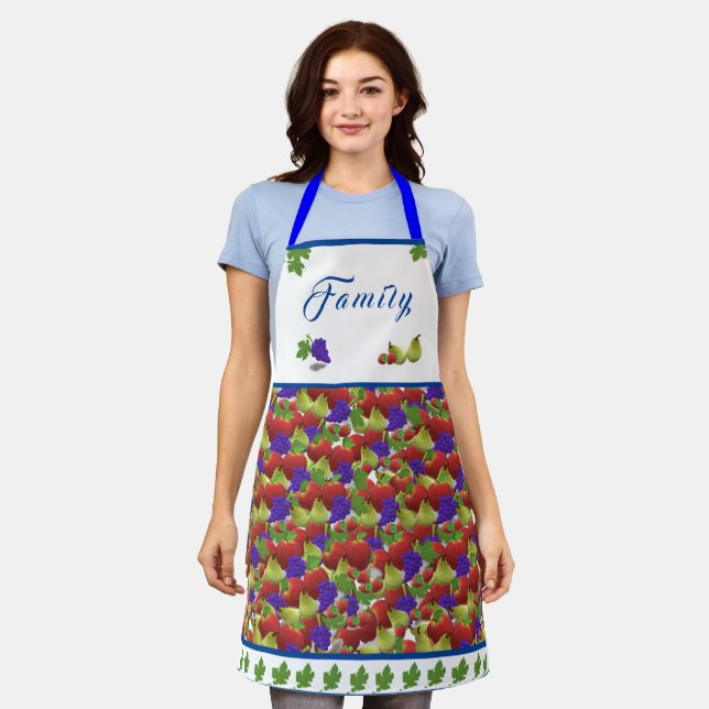 Tablier Cuisine colorée à thème de fruits (Porté)