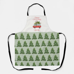 Tablier Cuisine de famille de Noël monochrome moderne