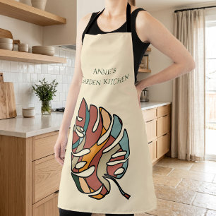 Tablier Cuisine de jardin personnalisée Nom Monstera Cadea