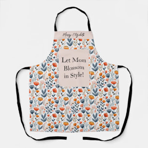 Tablier Cuisine de la fête des mères Nom floral scandinave