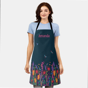 Tablier Cuisine de libellules fleurs sauvages femmes