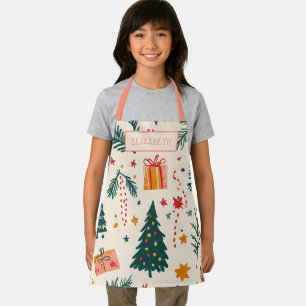 Tablier Cuisine de Noël pour filles personnalisées