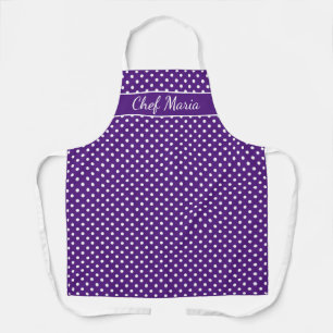 Tablier Cuisine d'impression personnalisée en pois violet