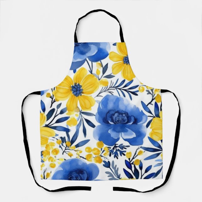 Tablier Cuisine en fleurs fleurie (Recto)