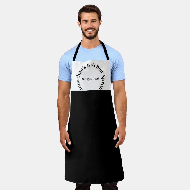Tablier Cuisine et cuisson de nom personnalisé pour hommes (Porté)