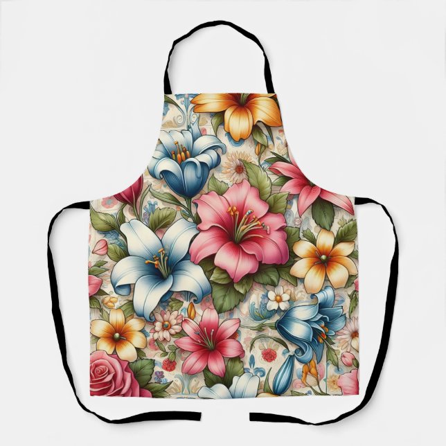 Tablier Cuisine Florale Délicieuse Apron (Recto)