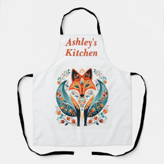 Tablier Cuisine Foxy Art Folk Cute Apron