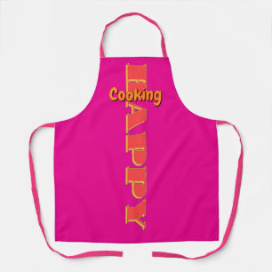Tablier Cuisine heureuse rose vif