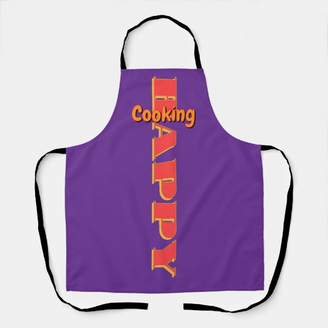 Tablier Cuisine Heureuse Violette (Recto)