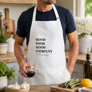 Tablier Cuisine minimaliste moderne avec nom de chef perso