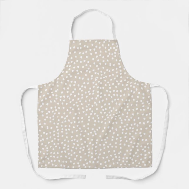 Tablier Cuisine moderne Boho beige Polka Dot (Recto)