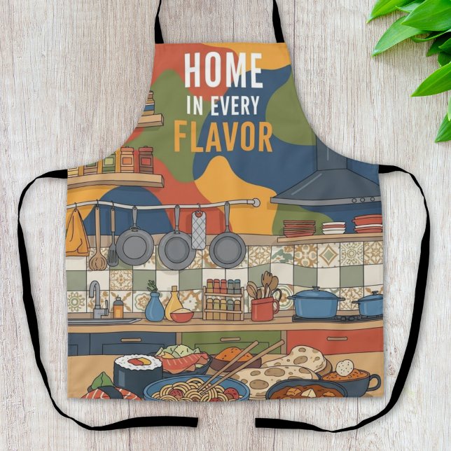 Tablier Cuisine Mondiale dans Chaque Saveur de la Maison (Créateur téléchargé)