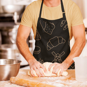 Tablier Cuisine noire Boulangerie et Cuisine Pain Fun Bake