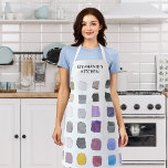 Tablier Cuisine personnalisée<br><div class="desc">Personnalisez ce tablier de cuisine avec votre nom. Il est décoré d'une motif d'aquarelle abstraite dans des tons doux. Fait un parfait ménage ou cadeau d'hôtesse. Aquarelle originale © Michele Davies.</div>