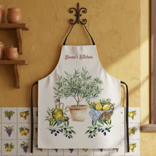 Tablier Cuisine personnalisée à l'aquarelle italienne