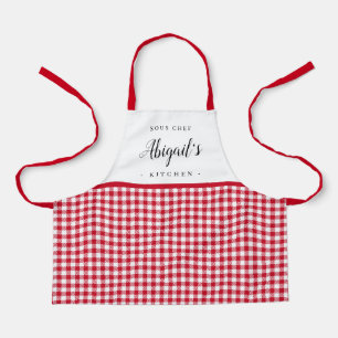 Tablier cuisine personnalisée de l'enfant de contrôle en