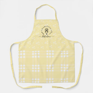 Tablier Cuisine Plaid Jaune Personnalisée Whisky & Pâtisse