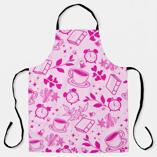 Tablier cuisine repas thé mignon café girly rose (Recto)