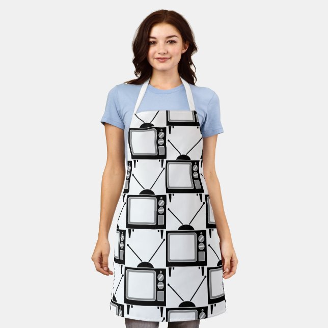 TABLIER CUISINE RÉTRO-TÉLÉVISION APRON (Porté)