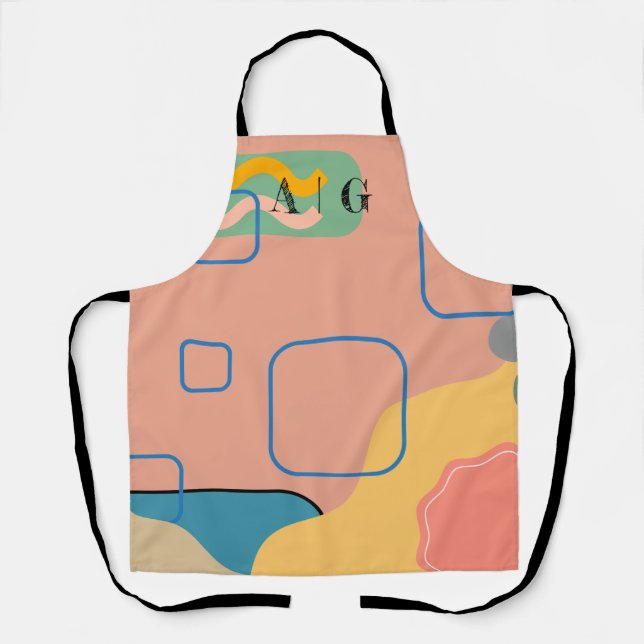 Tablier Cuisine rose, Abstraite tablette personnalisable (Recto)