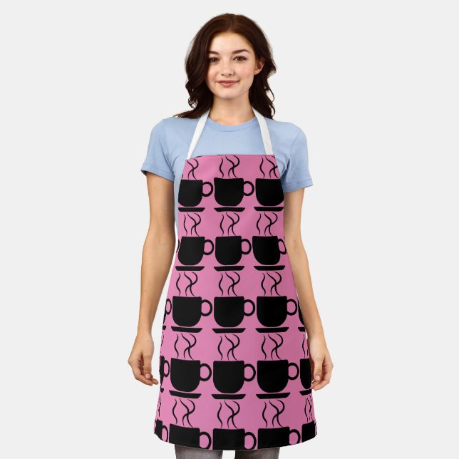 TABLIER CUISINE ROSE AMATEUR DE CAFÉ APRON (Porté)