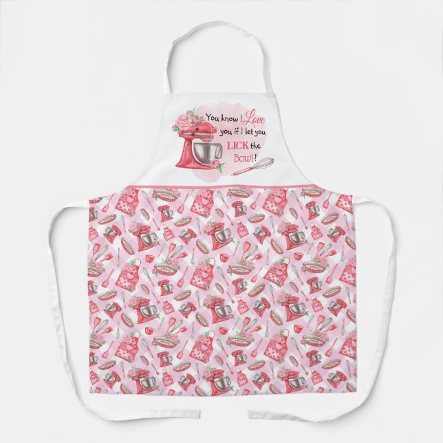 Tablier Cuisine Rose "Lick Bowl" Cuisine Apron (Recto)