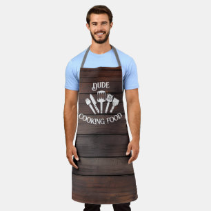 Tablier Cuisine rustique amusante pour hommes - 'Mec Cuisi