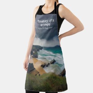 Tablier Cuisine sur une plage de tempête d'ambiance turqu