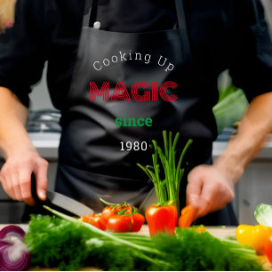 Tablier Cuisine vers le haut Magie depuis - long noir