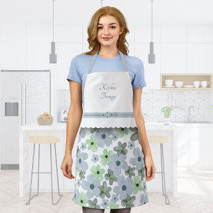 Tablier Cuisine verte et grise de Fleurs délicates tablett