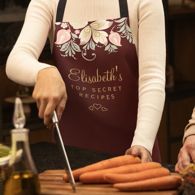 Tablier Cuisine vintage fleurie élégante (Créateur téléchargé)
