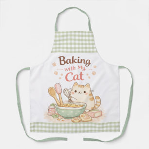 Tablier Cuisiner avec mon chat kawaii pastel mignon minou