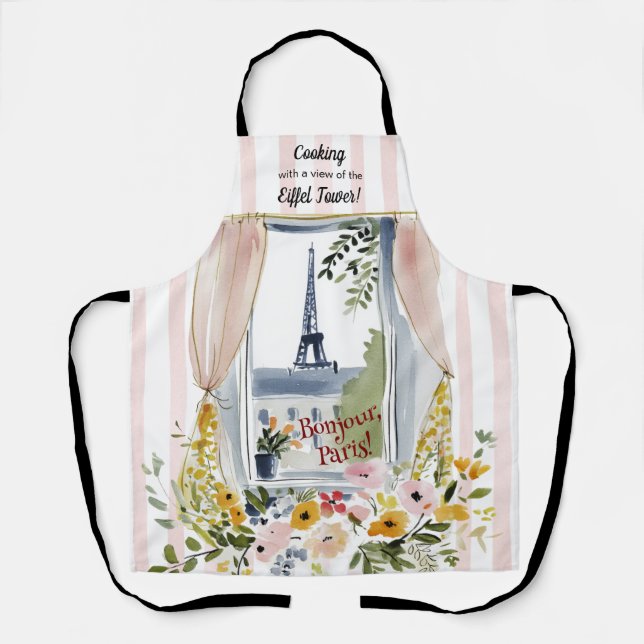 Tablier Cuisiner avec vue sur la Tour Eiffel (Recto)