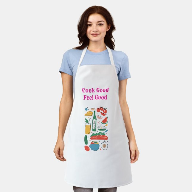 Tablier cuisiner bien se sentir bien (Porté)