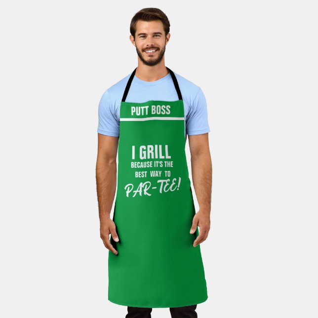 Tablier Cuisinier Personnalisé Sur Mesure ; Funny I Grill (Porté)