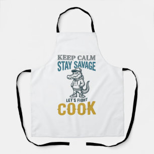 Tablier Cuisinier Sauvage Alligator Gravure Vintage Graphi