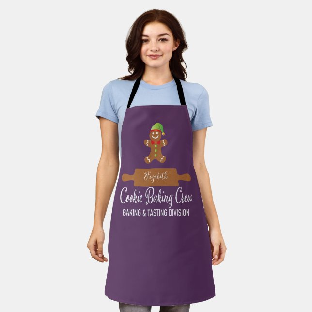 Tablier Cuisinière à biscuits Crew Purple Christmas Apron (Porté)