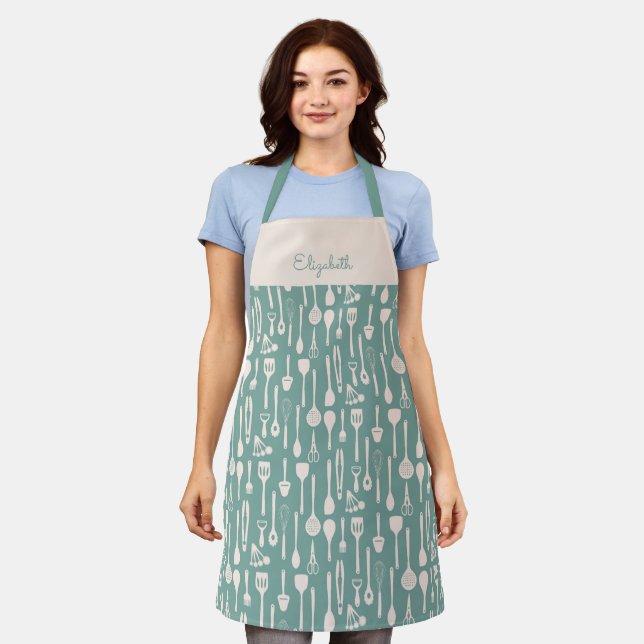 Tablier Cuisinière Joueuse Cute Apron Colorful Ustensile d (Porté)