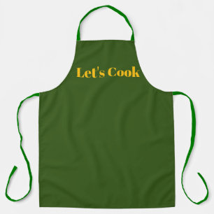 Tablier Cuisinons Vert Olive Cuisine Artisanat Chef