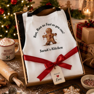 Tablier Cuisson de Noël au pain d'épice drôle personnalisé