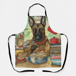 Tablier Cuisson festive de Noël du Malinois belge :