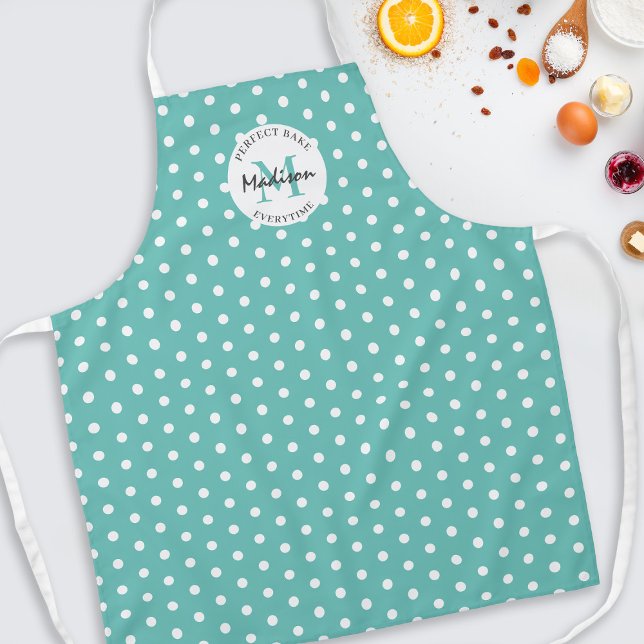 Tablier Cuisson Personnalisée Vintage Teal (Créateur téléchargé)