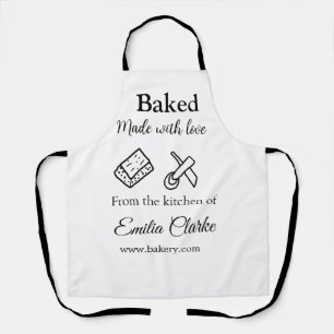 Tablier Cuit avec amour boulangerie entreprise ajouter nom