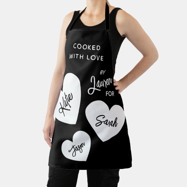 Tablier Cuit Avec Amour Noir & Blanc Personnalisé (Insitu)